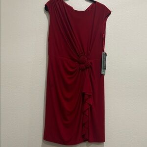 Connected Apparel Elegant Red Midi Dress